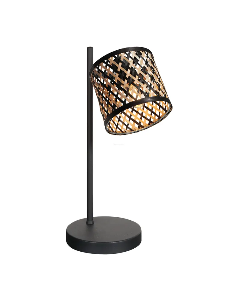 Sumba Tischlampe aus Bambus und Metall in Naturfarben, Schwarz, Ansicht 1