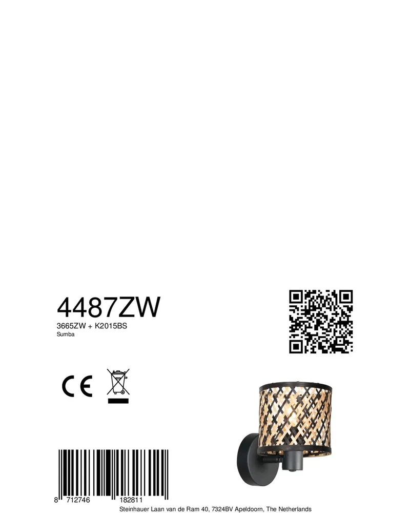 Mexlite Sumba Wandspot mit E14-Fassung, 1-flammig in Naturfarben, Schwarz, Ansicht 7
