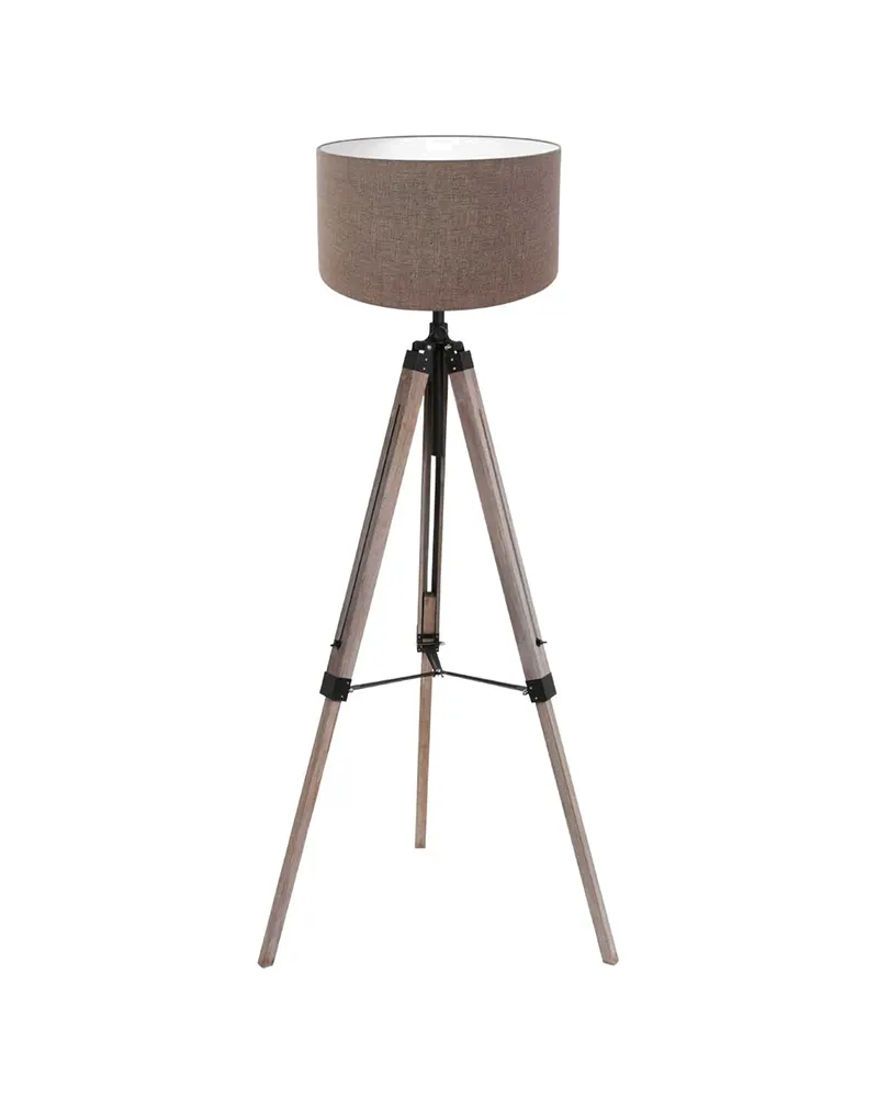 Mexlite Triek Stehlampe aus Holz, Metall und Textil in Schwarz, Ansicht 1