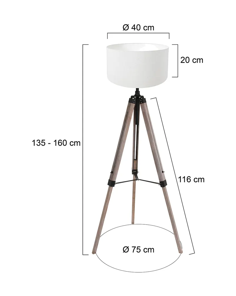 Mexlite Triek Stehlampe mit E27-Fassung in Schwarz, Ansicht 2