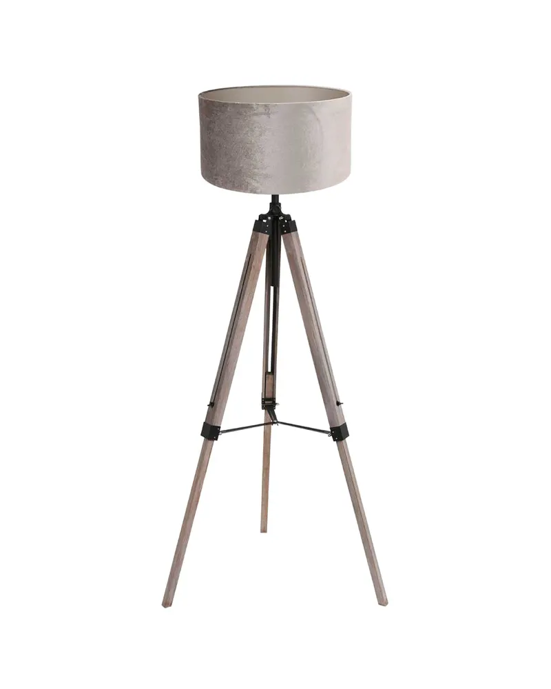Mexlite Triek Stehlampe aus Holz, Metall und Textil in Schwarz, Ansicht 2