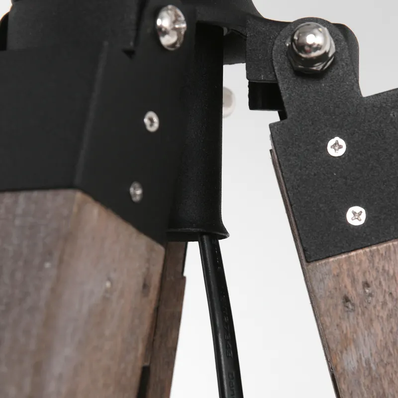 Mexlite Triek Stehlampe aus Holz, Metall und Textil in Schwarz, Ansicht 5