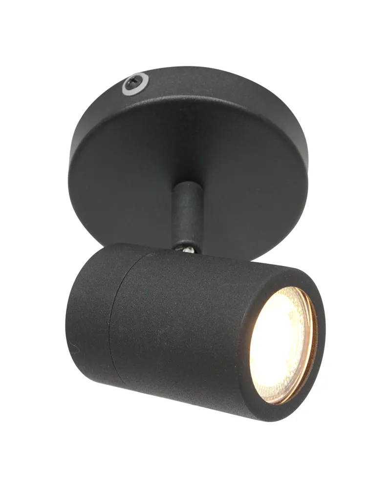 Mexlite Upround Spot mit schwenkbarem GU10-Lichtpunkt in Schwarz, Ansicht 1