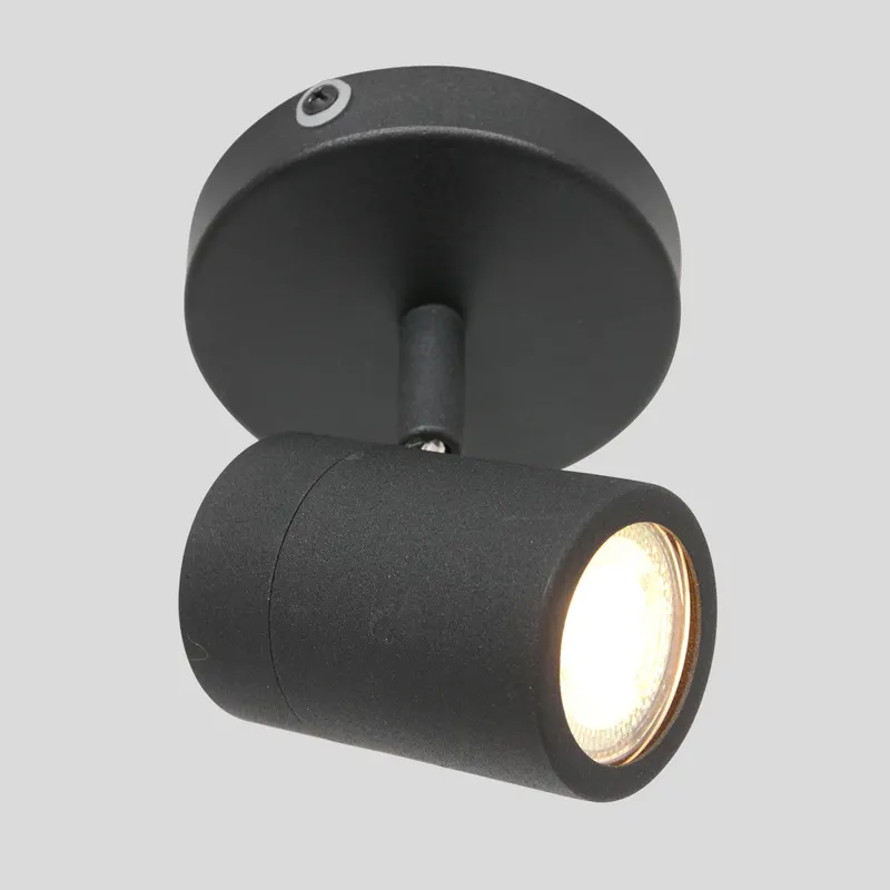 Mexlite Upround Spot mit schwenkbarem GU10-Lichtpunkt in Schwarz, Ansicht 10