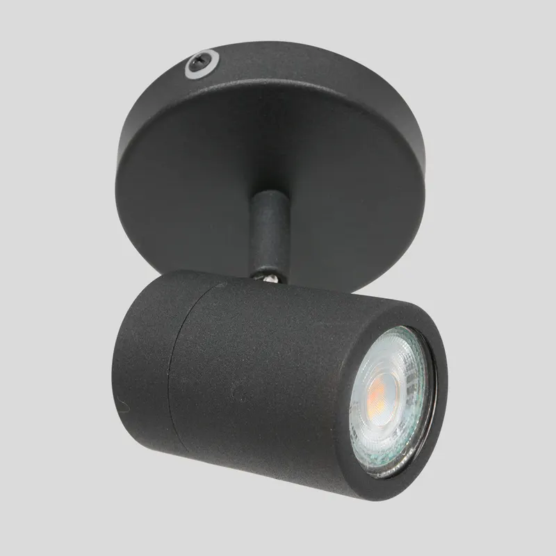 Mexlite Upround Spot mit schwenkbarem GU10-Lichtpunkt in Schwarz, Ansicht 11