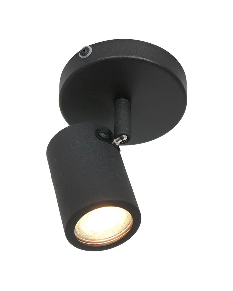 Mexlite Upround Spot mit schwenkbarem GU10-Lichtpunkt in Schwarz, Ansicht 6