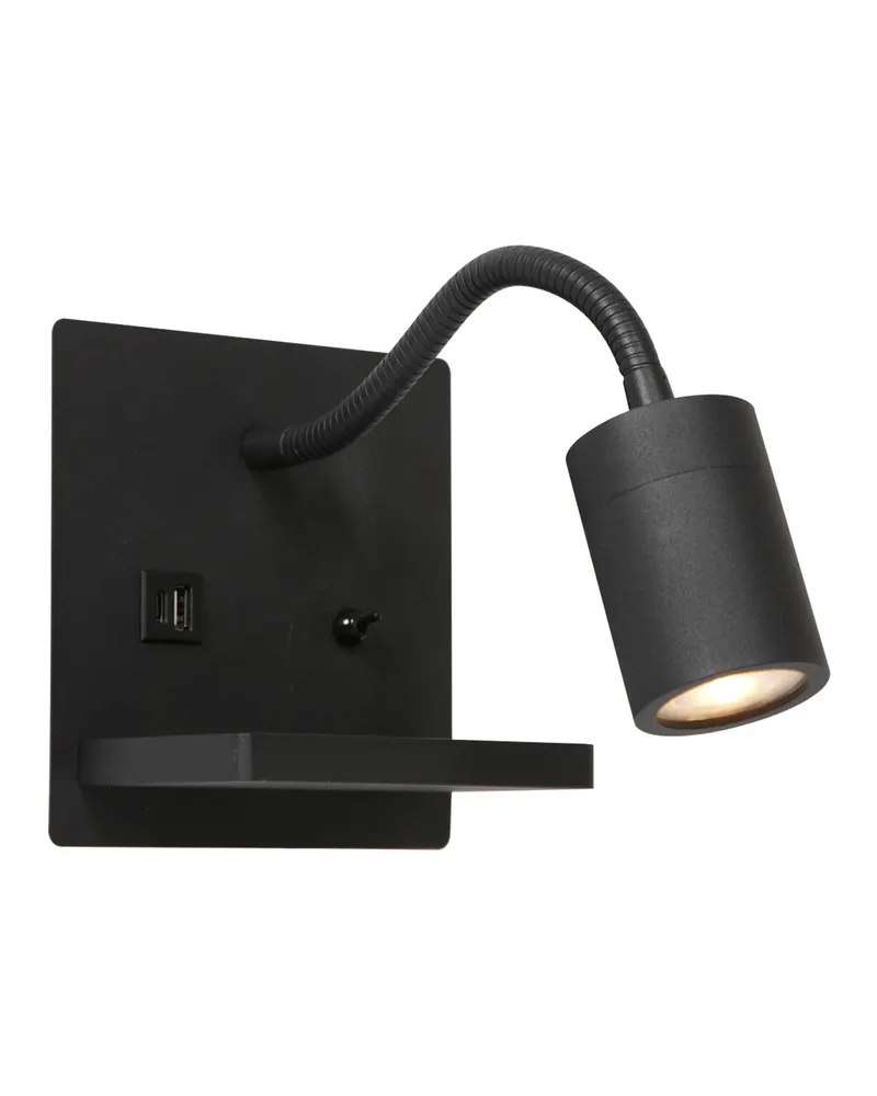 Upround Wandleuchte mit verstellbarem Lesearm
