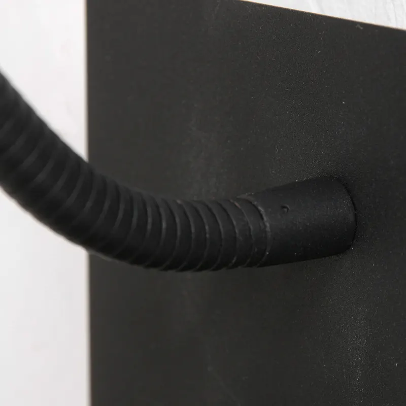 Upround Wandleuchte mit verstellbarem Lesearm in Schwarz, Ansicht 8