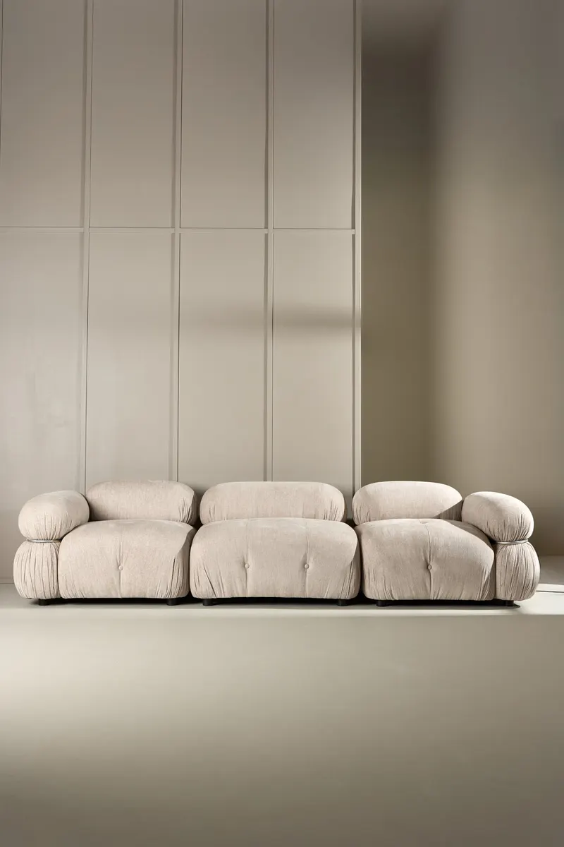 Mika Sofa-Modul mit gerundeten Polsterrollen in 95 × 70 × 95 cm, im Wohnraum, Ansicht 5