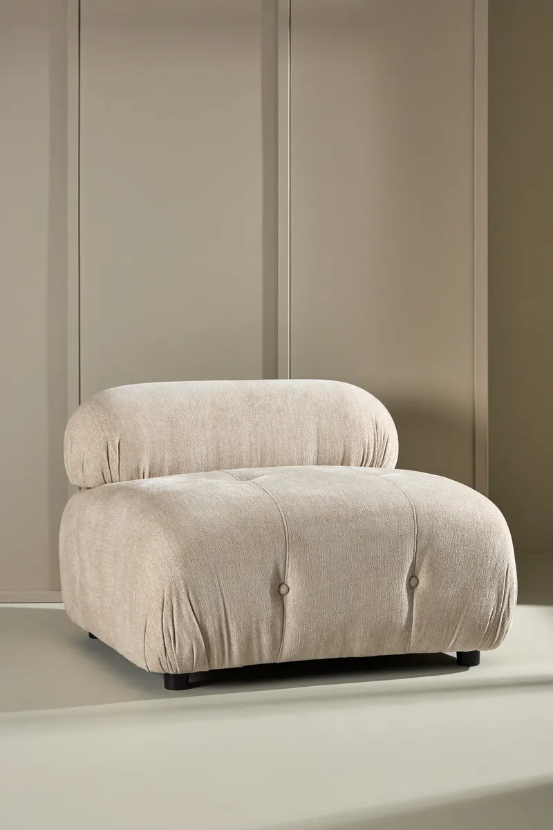 Mika Sofa-Modul mit gerundeten Polsterrollen in 95 × 70 × 95 cm, im Wohnraum, Ansicht 1