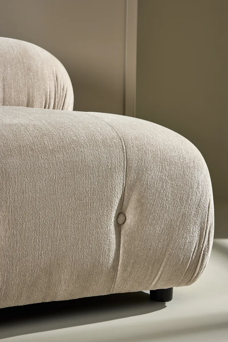 Mika Sofa-Modul mit gerundeten Polsterrollen in 95 × 70 × 95 cm, im Wohnraum, Ansicht 2
