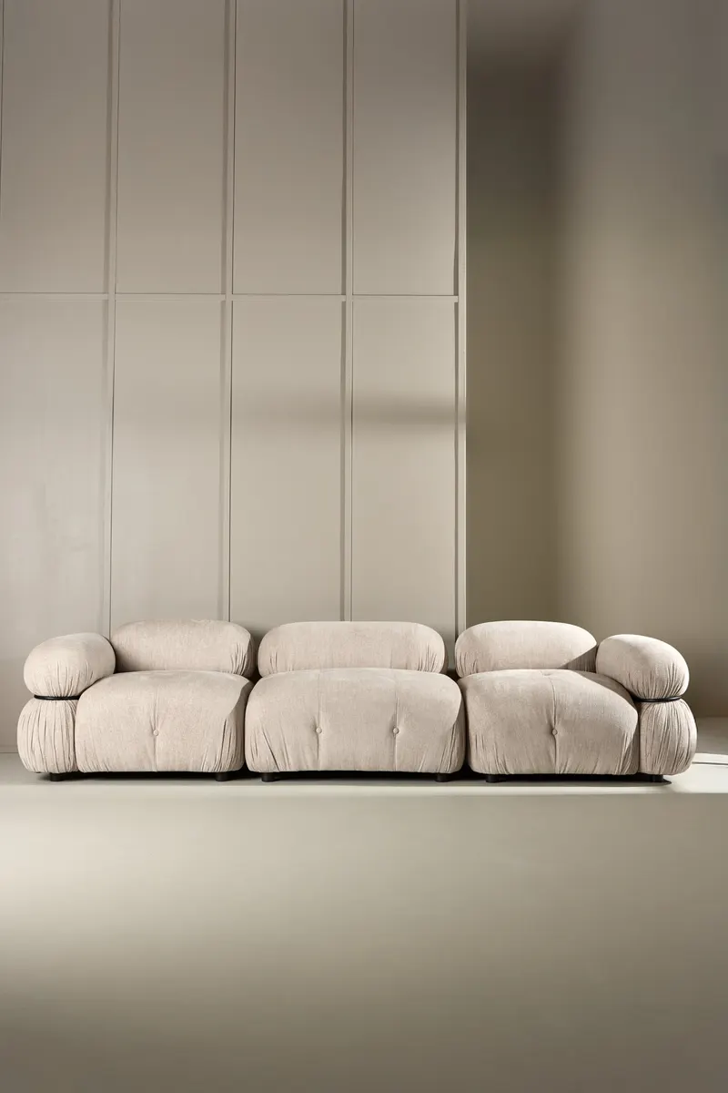 Mika Sofa-Modul mit gerundeten Polsterrollen in 95 × 70 × 95 cm, links, im Wohnraum, Ansicht 6