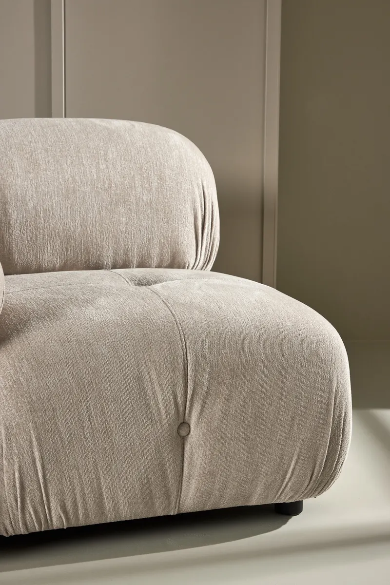 Mika Sofa-Modul mit gerundeten Polsterrollen in 95 × 80 × 95 cm, rechts, im Wohnraum, Ansicht 4