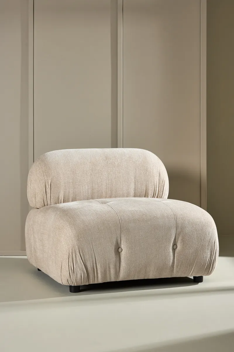 Mika Sofa-Modul mit gerundeten Polsterrollen in 95 × 80 × 95 cm, im Wohnraum, Ansicht 1