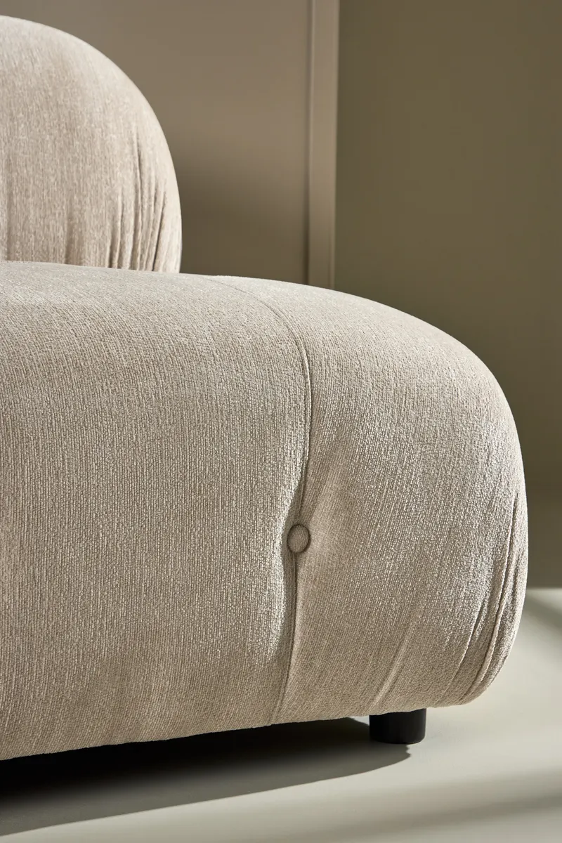 Mika Sofa-Modul mit gerundeten Polsterrollen in 95 × 80 × 95 cm, im Wohnraum, Ansicht 2