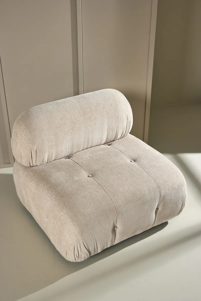 Mika Sofa-Modul mit gerundeten Polsterrollen in 95 × 80 × 95 cm, im Wohnraum, Ansicht 3