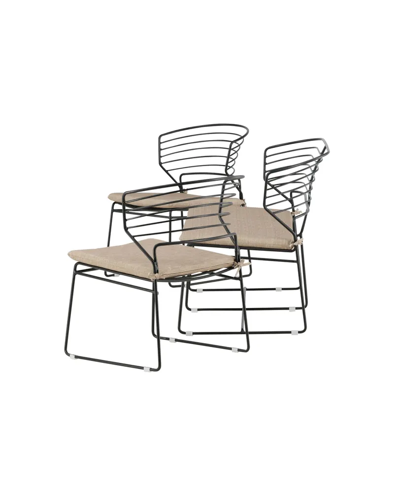 Milano Gartenlounge aus schwarzem Stahl mit Zweisitzer, Ansicht 8