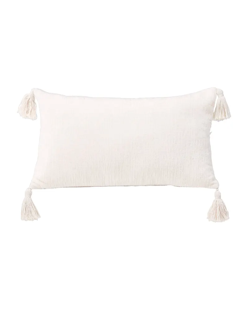Millie Kissenbezug 30 × 50 cm mit Quasten und getuftetem Blumenmuster, Ansicht 3