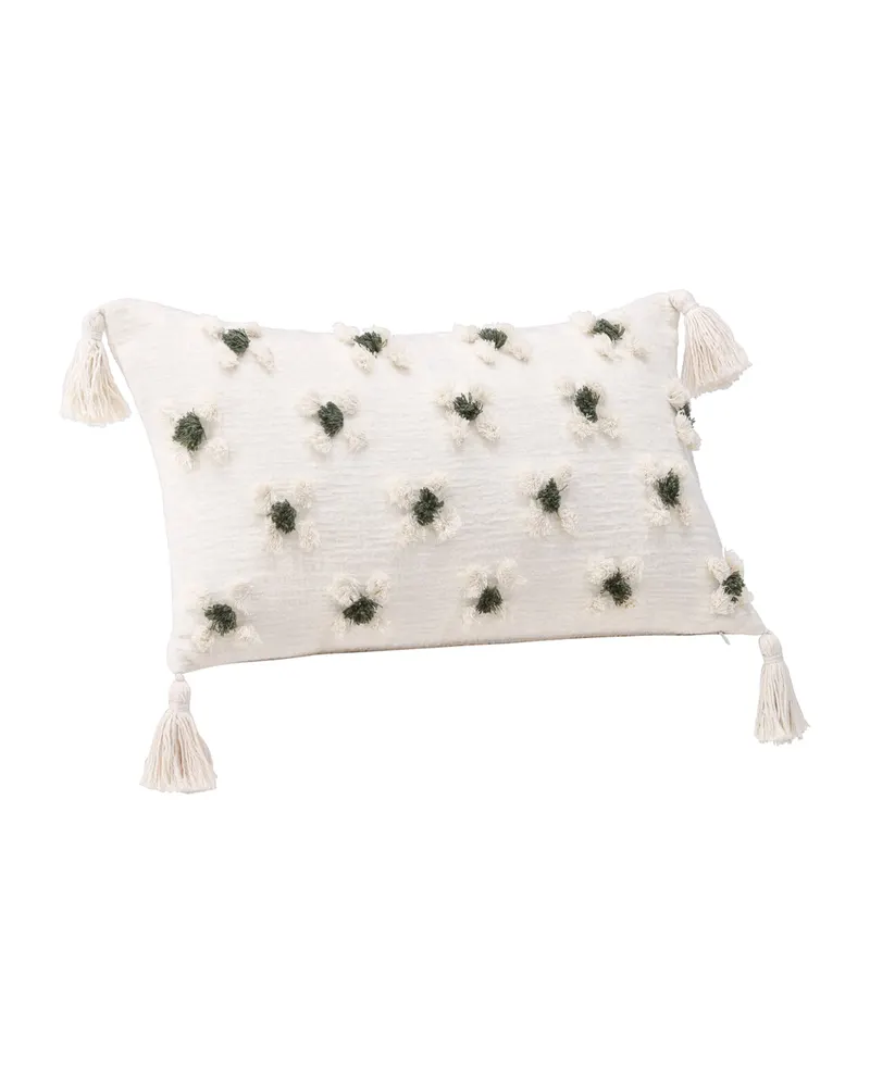 Millie Kissenbezug 30 × 50 cm mit Quasten und getuftetem Blumenmuster, Ansicht 5