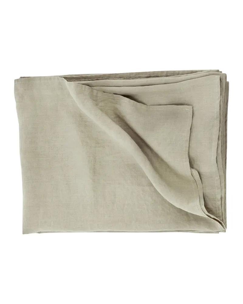 Milo Tagesdecke in Leinenoptik in 260 × 260 cm, Beige, Ansicht 1