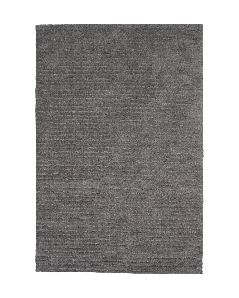 Milton Wollteppich mit Rippenstruktur in 230 × 160 cm, Dunkelgrau, Ansicht 1