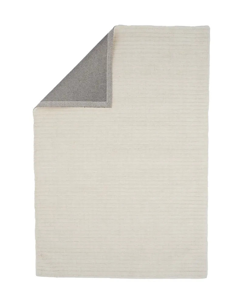Milton Wollteppich mit Rippenstruktur in 300 × 200 cm, Weiß, Ansicht 2