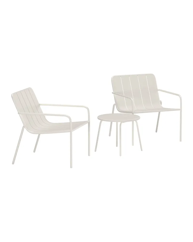 Minos Gartenlounge aus Stahl mit rundem Tisch, Ansicht 2