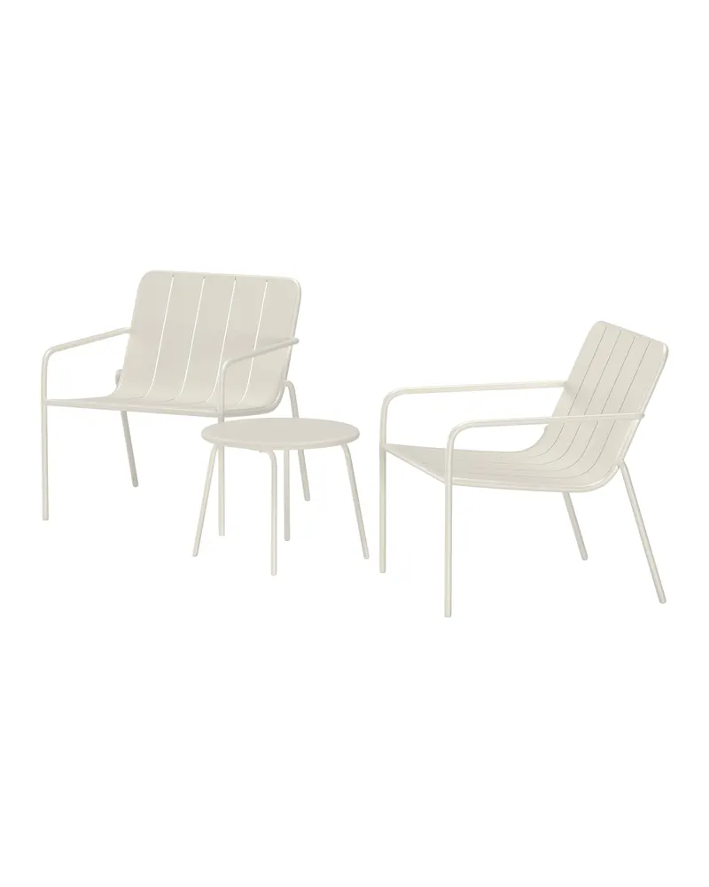 Minos Gartenlounge aus Stahl mit rundem Tisch, Ansicht 3