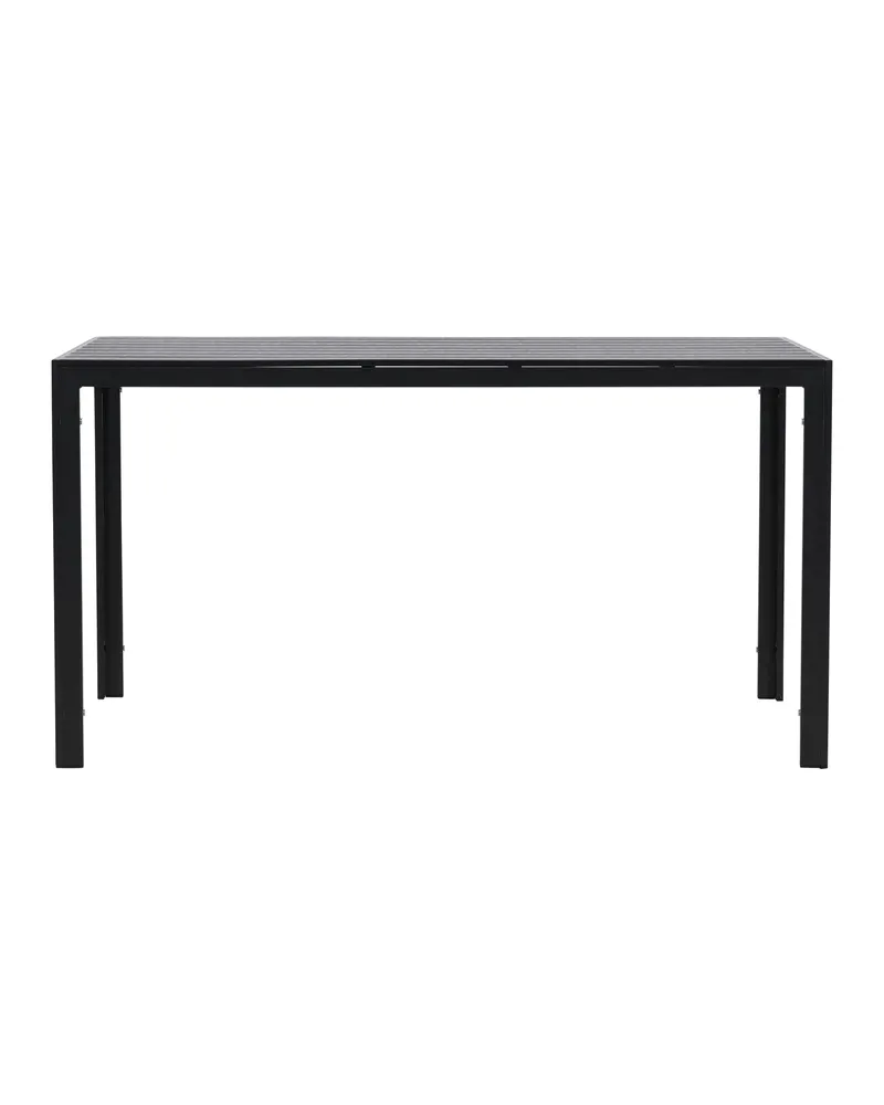 Mirko rechteckiger Gartentisch aus Aluminium in 140 × 80 cm, Schwarz, Ansicht 1