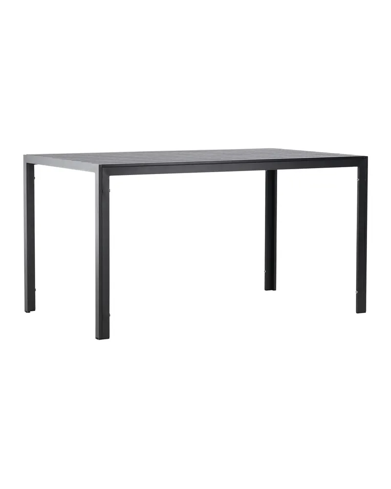 Mirko rechteckiger Gartentisch aus Aluminium in 140 × 80 cm, Schwarz, Ansicht 8