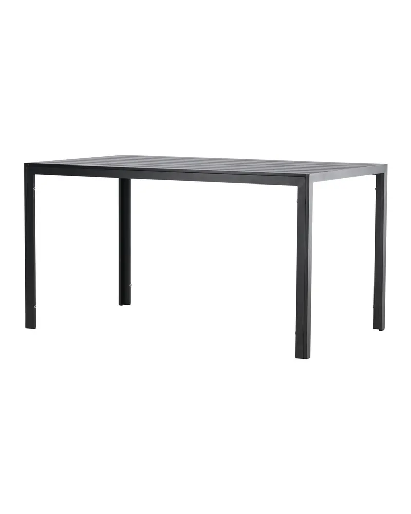 Mirko rechteckiger Gartentisch aus Aluminium in 140 × 80 cm, Schwarz, Ansicht 10