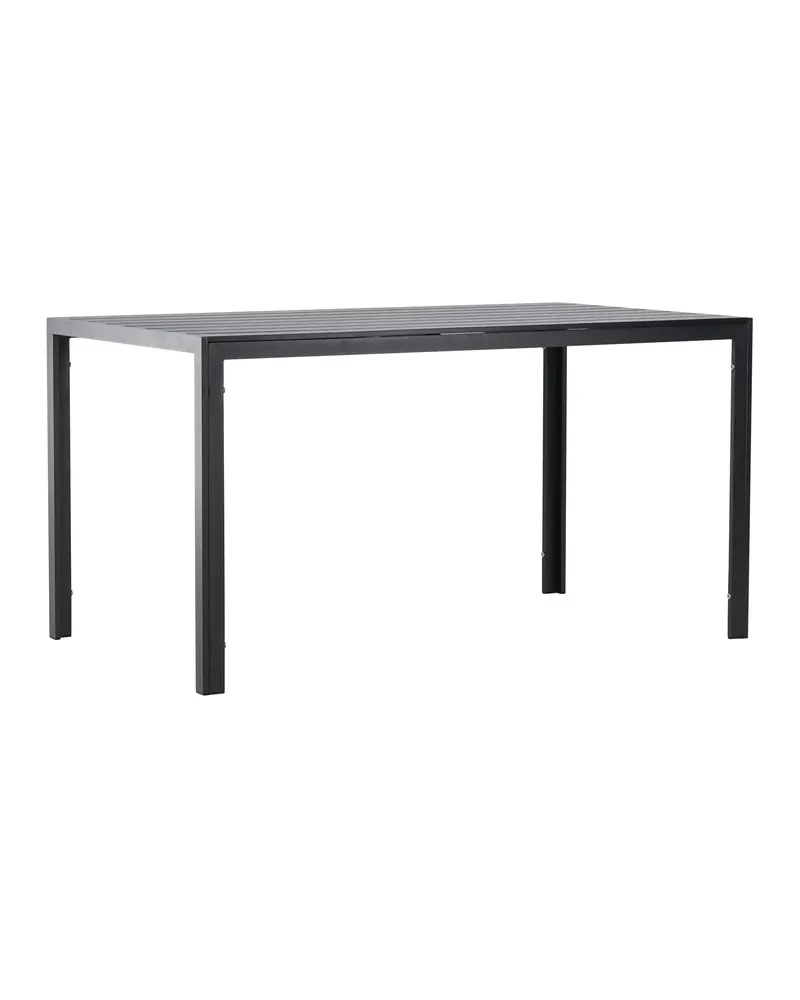 Mirko rechteckiger Gartentisch aus Aluminium in 140 × 80 cm, Schwarz, Ansicht 12