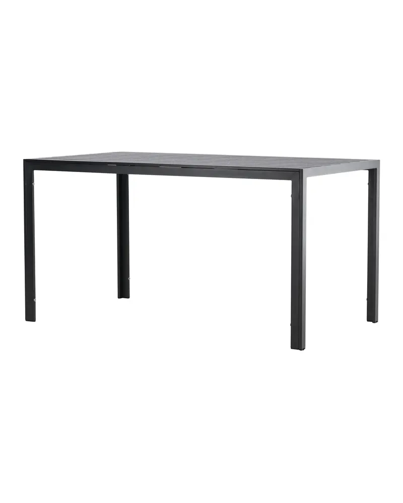 Mirko rechteckiger Gartentisch aus Aluminium in 140 × 80 cm, Schwarz, Ansicht 3