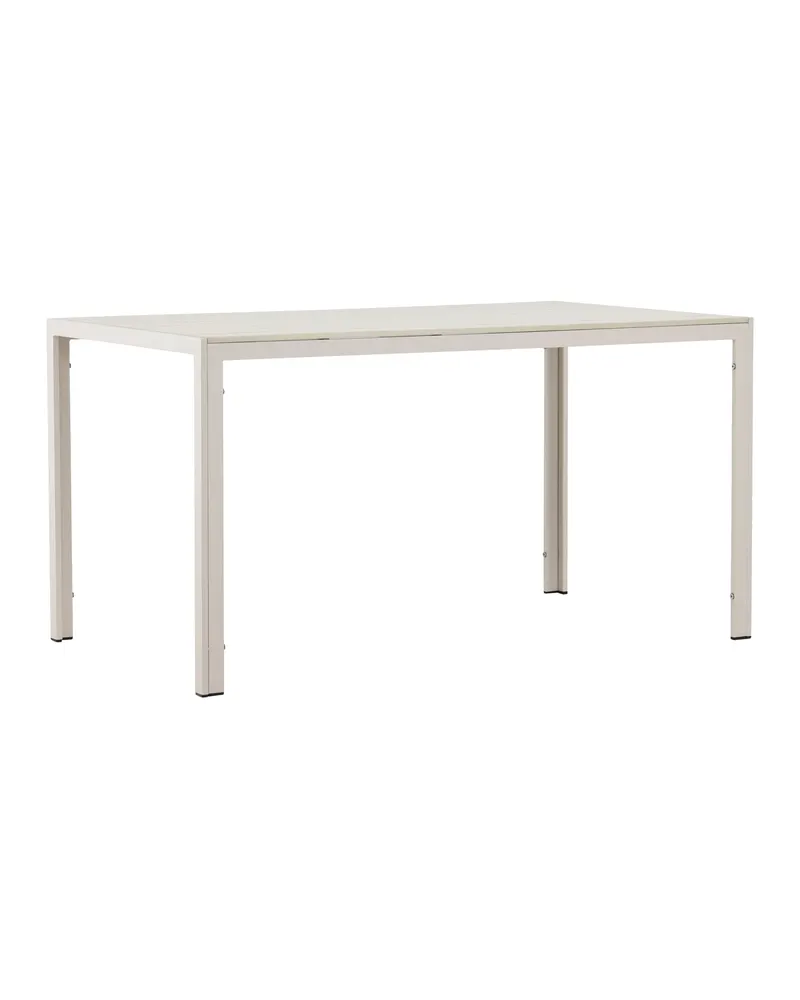 Mirko rechteckiger Gartentisch aus Aluminium in 140 × 80 cm, Beige, Ansicht 8