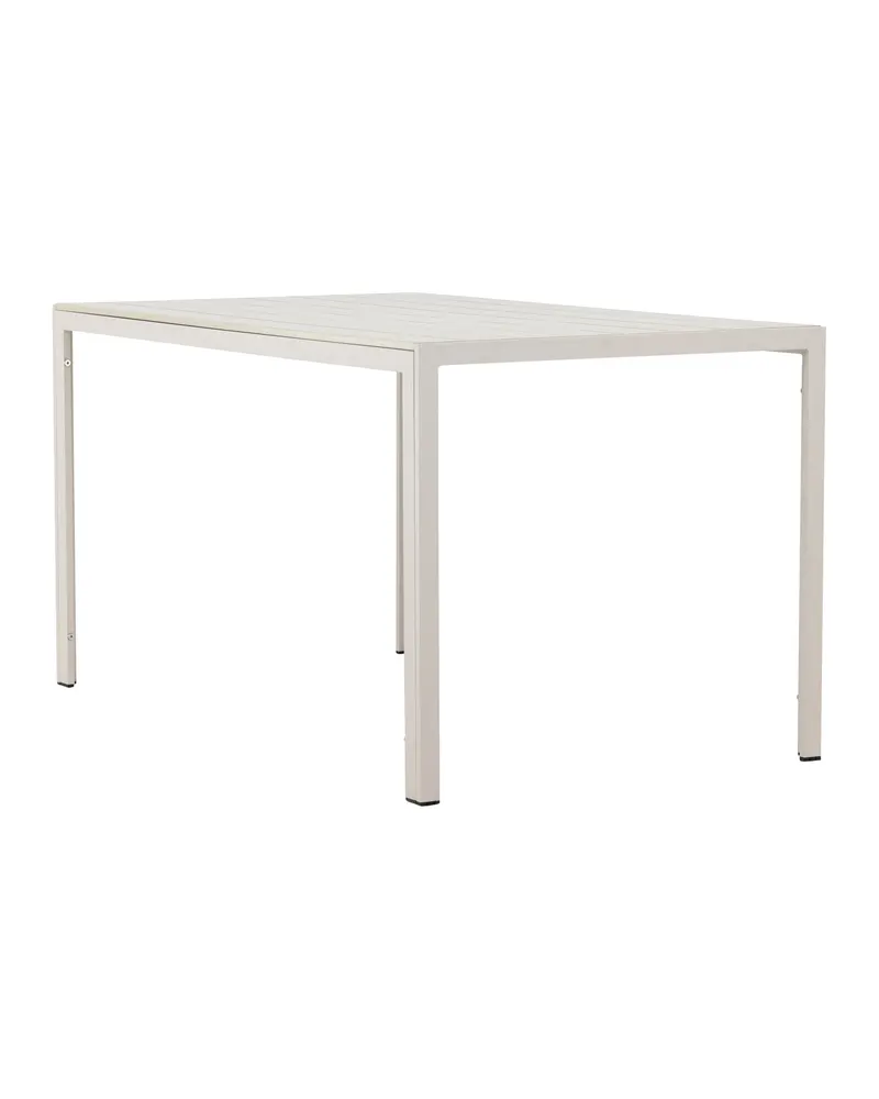 Mirko rechteckiger Gartentisch aus Aluminium in 140 × 80 cm, Beige, Ansicht 11