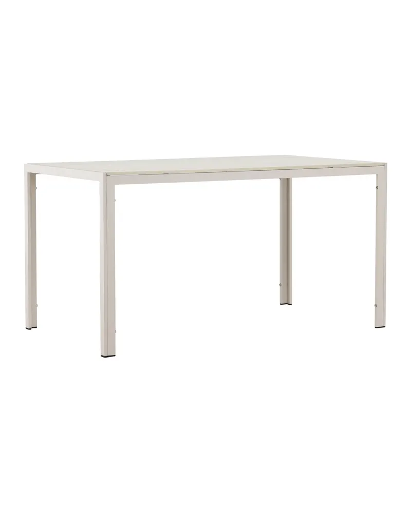 Mirko rechteckiger Gartentisch aus Aluminium in 140 × 80 cm, Beige, Ansicht 12
