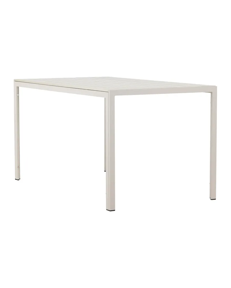Mirko rechteckiger Gartentisch aus Aluminium in 140 × 80 cm, Beige, Ansicht 2