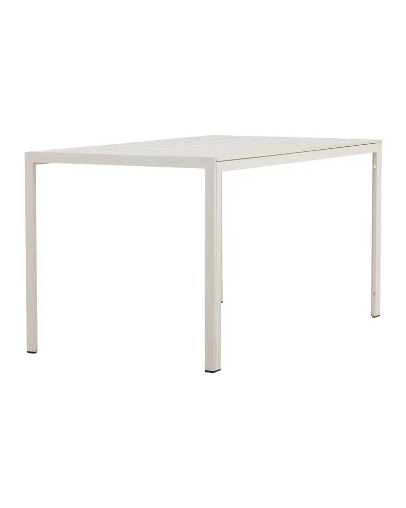 Mirko rechteckiger Gartentisch aus Aluminium in 140 × 80 cm, Beige, Ansicht 3