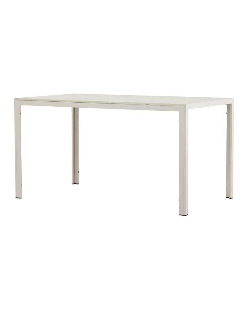 Mirko rechteckiger Gartentisch aus Aluminium in 140 × 80 cm, Beige, Ansicht 5