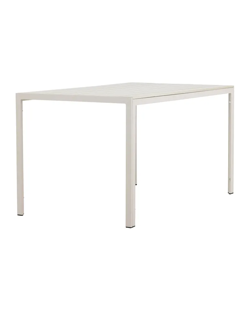 Mirko rechteckiger Gartentisch aus Aluminium in 140 × 80 cm, Beige, Ansicht 7
