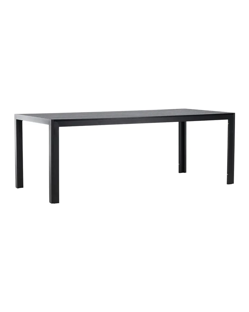 Mirko rechteckiger Gartentisch aus Aluminium in 205 × 90 cm, Schwarz, Ansicht 8