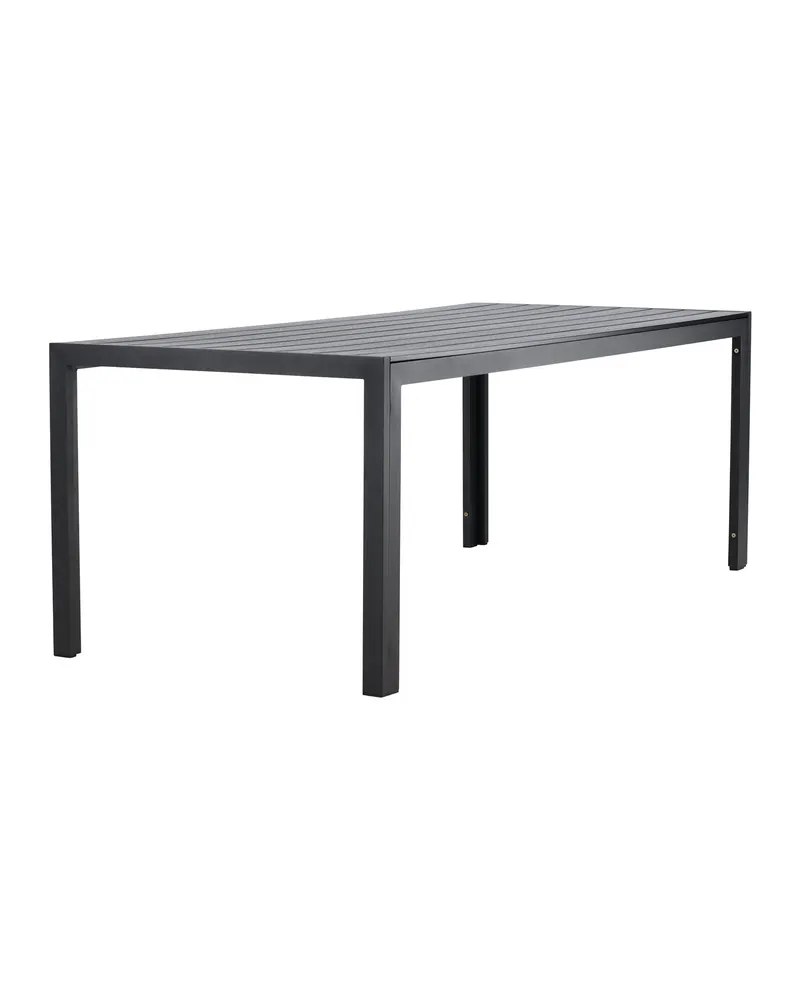 Mirko rechteckiger Gartentisch aus Aluminium in 205 × 90 cm, Schwarz, Ansicht 2
