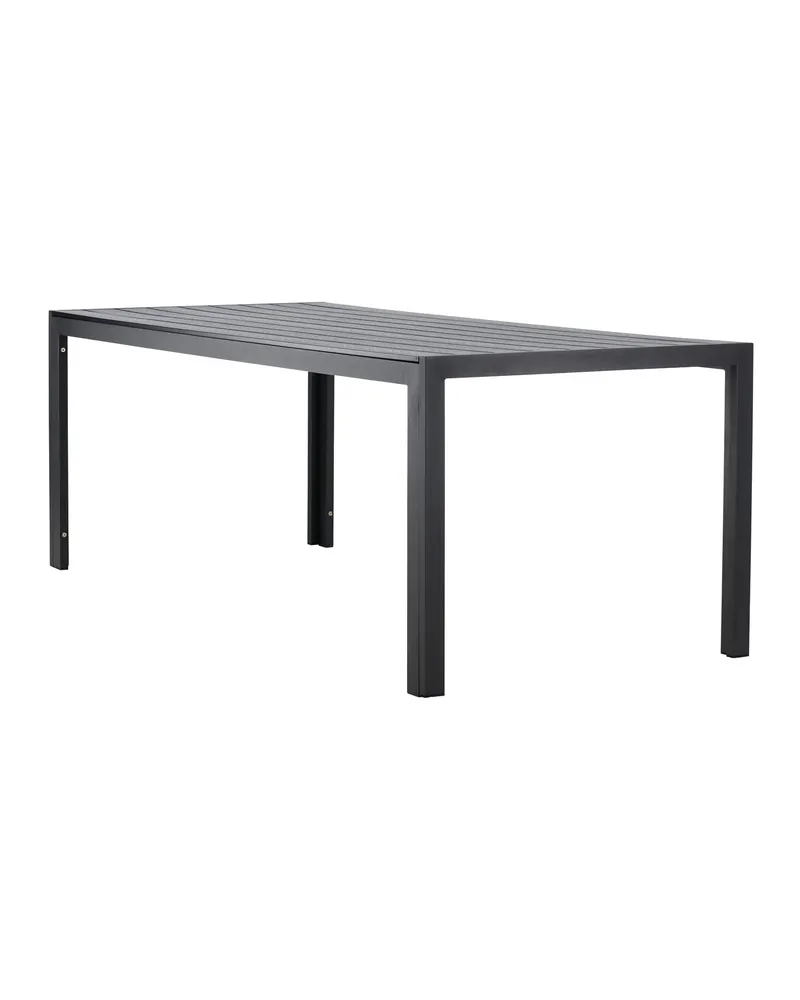Mirko rechteckiger Gartentisch aus Aluminium in 205 × 90 cm, Schwarz, Ansicht 3
