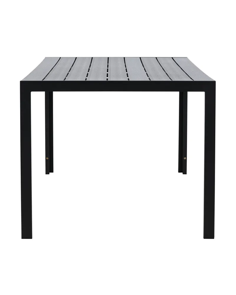 Mirko rechteckiger Gartentisch aus Aluminium in 205 × 90 cm, Schwarz, Ansicht 4