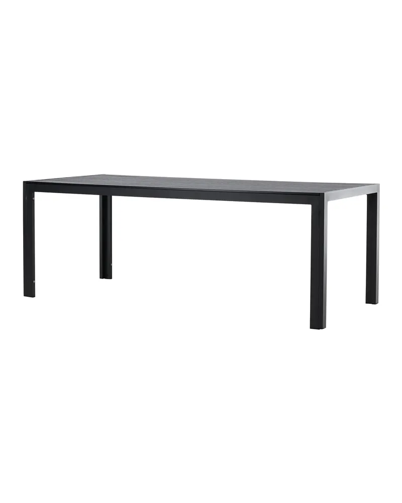 Mirko rechteckiger Gartentisch aus Aluminium in 205 × 90 cm, Schwarz, Ansicht 5