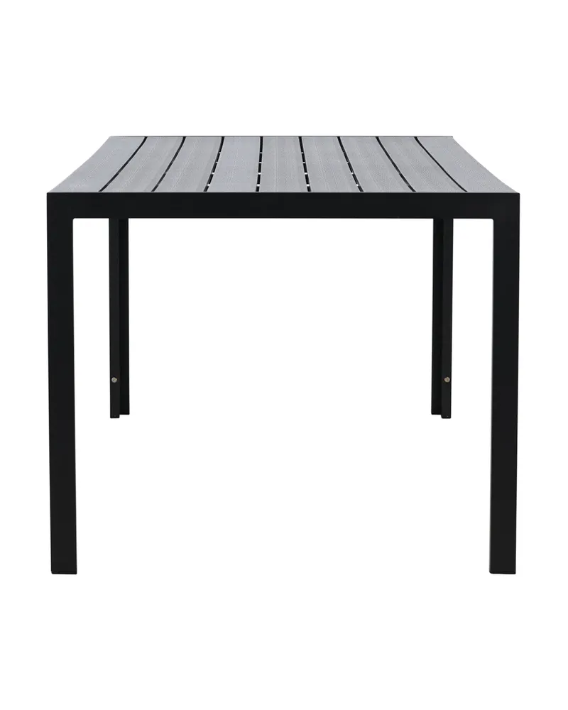 Mirko rechteckiger Gartentisch aus Aluminium in 205 × 90 cm, Schwarz, Ansicht 6