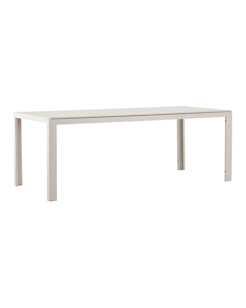 Mirko rechteckiger Gartentisch aus Aluminium in 205 × 90 cm, Beige, Ansicht 8