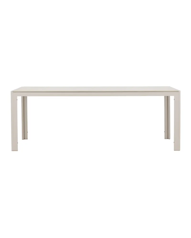 Mirko rechteckiger Gartentisch aus Aluminium in 205 × 90 cm, Beige, Ansicht 9