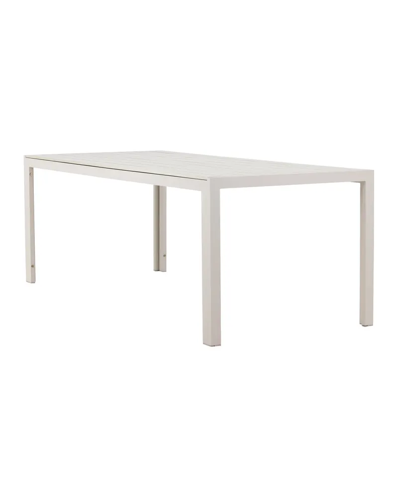 Mirko rechteckiger Gartentisch aus Aluminium in 205 × 90 cm, Beige, Ansicht 11