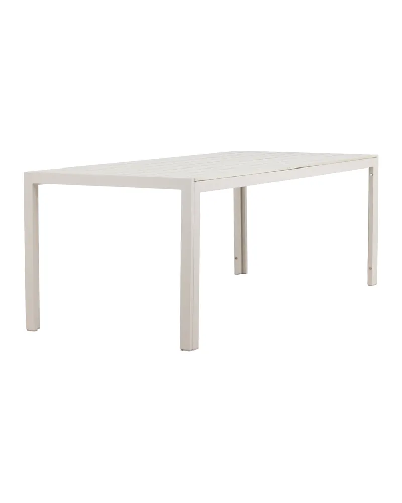 Mirko rechteckiger Gartentisch aus Aluminium in 205 × 90 cm, Beige, Ansicht 2